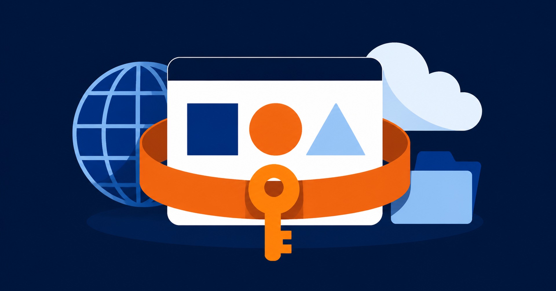 Website, domain, hosting and key representing digital ownership